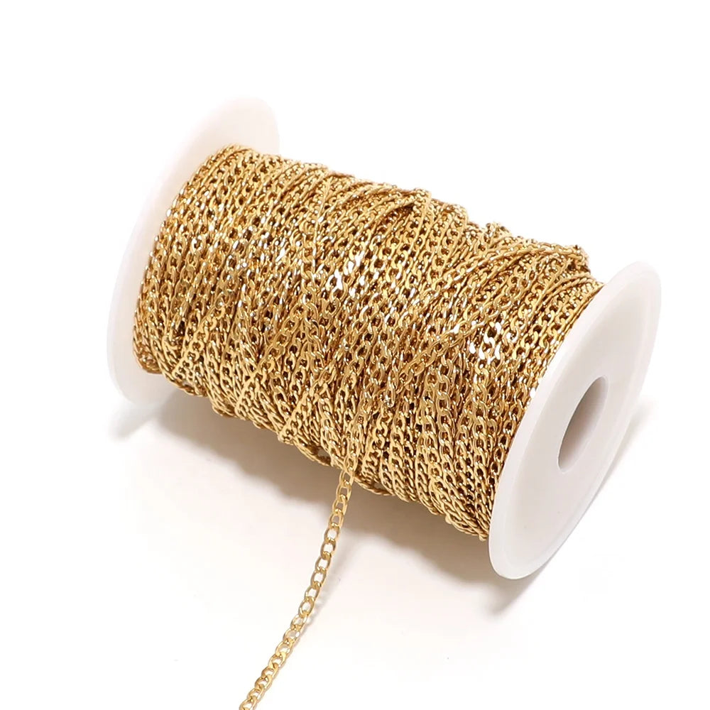 Wholesale Stainless Steel Width 3mm Small Bulk Chains for DIY Jewelry Making Necklace Bracelet Findings Accessories