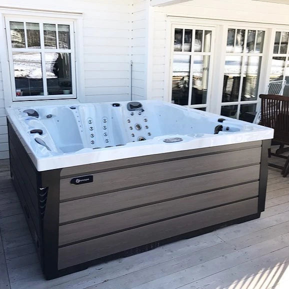 Sunrans 3-Person Modern Outdoor Freestanding Hot Tub Spa America Balboa Control System Combo Massage Acrylic Shell Drainer