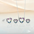 High-end Jewelry Multicolor Jewelry Set Colorful Zircon Jewelry Set for 925 Sterling Silver Necklace Earring Ring Women Gifts