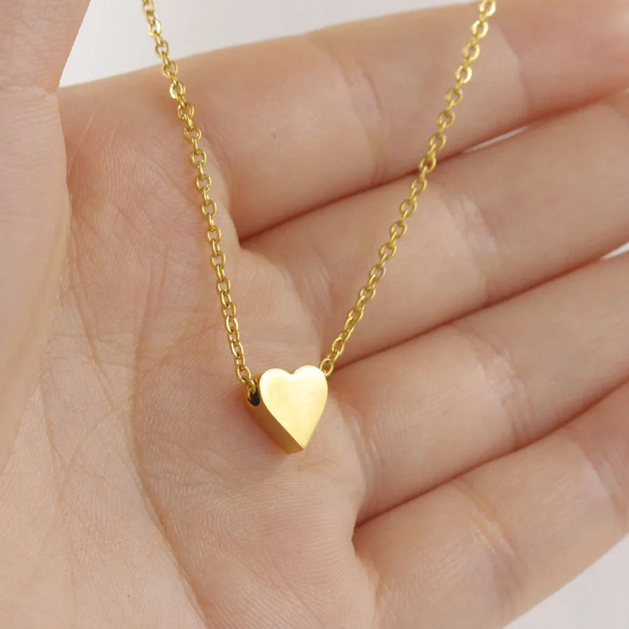 Heart Pendant Necklace for Women Wholesale Titanium Stainless Steel Chain Fashion Jewelry Engrave