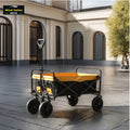 Wind Valley Large Capacity 8-Inch Narrow Wheel Folding Camping Trolley High Load-bearing Four-Wheel Dark Brown Oxford Portable