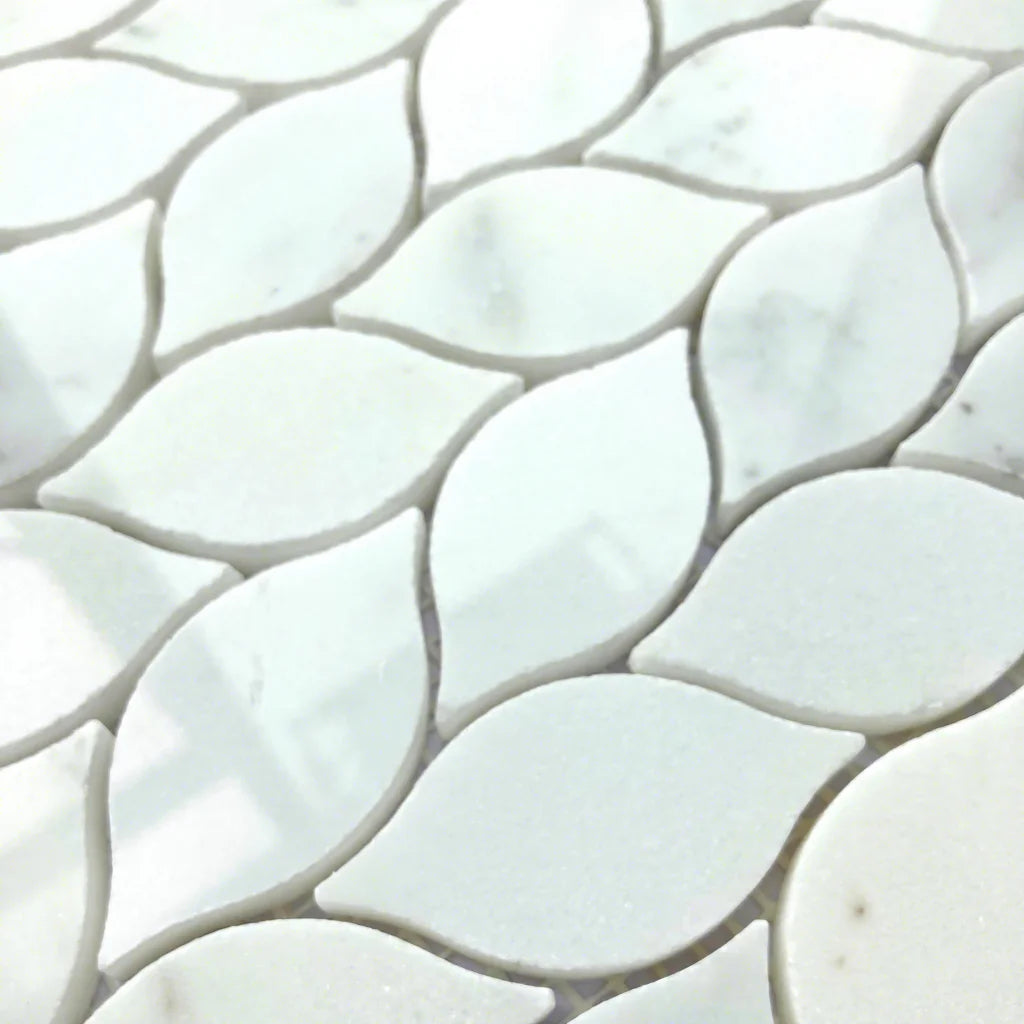 Wholesale Supplier Factory Price Waterjet Marble Effect Floor Tiles Carrara White Stone Mosaic Tile for Wall Floor Decorative