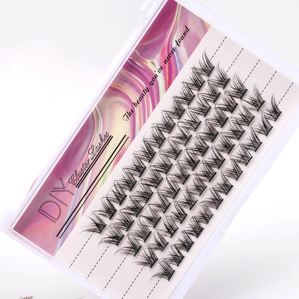 Yiernuo Wholesale Segments Cluster Eyelashes Extension Natural Individual Lashes DIY Segment Lashes Natural Individual