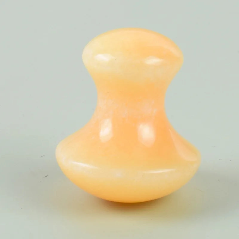 Huiying Natural Yellow Jade Gua Sha Stone Mushroom Guasha Jade For Face Lifting