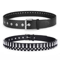 Men's Vintage Punk Style Studded Bullet Belt with Alloy for Buckle Personalized 3.8cm Width Fashion Decoration
