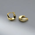 Fashion Big Earrings Jewelry 925 Sterling Silver Chunky Earrings Chunky Punk U-shaped Gold Plated Hoop Earrings Women