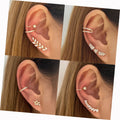 Trendy Simple 2pcs/set Earrings Ear Cuff for Women Gold Flowers Leaves Crystal Ear Cuff Earrings Set Party Wedding Jewelry