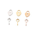 Mirror Polished Stainless Steel Love Heart DIY Jewelry Findings Making Lock Key Charms Pendant
