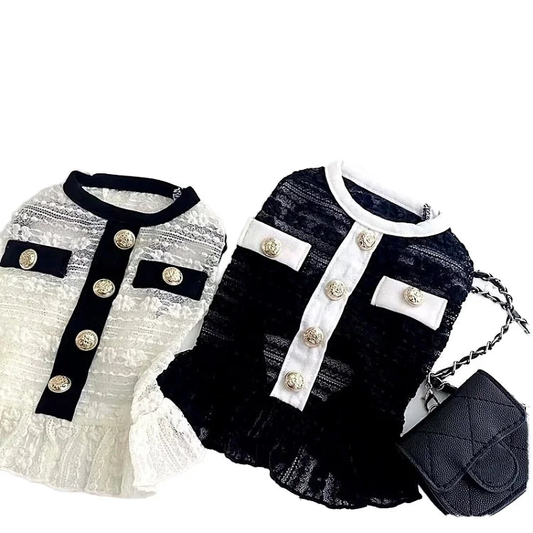 Luxury Stripe Dog Dress Small to XL XXL Cute Animal Teddy Puppy Vest with Bow Summer Cooling Pet Clothes Winter Christmas Skirt