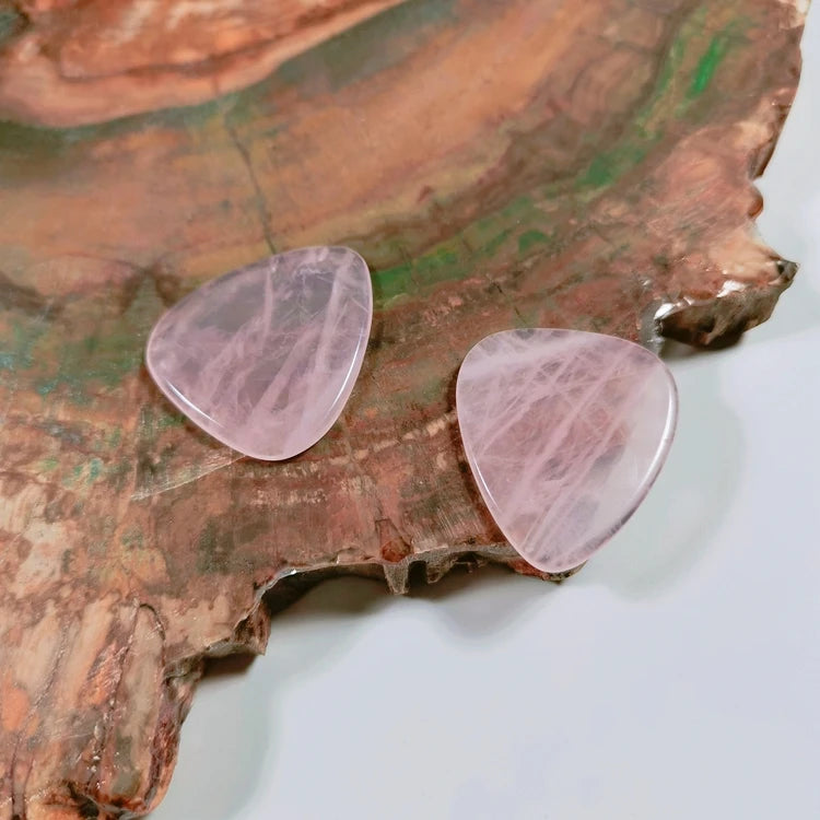 HZ Guitar Accessories Premium Rose Quartz Guitar Picks Custom Guitar Picks Crystals Wholesale Bulk