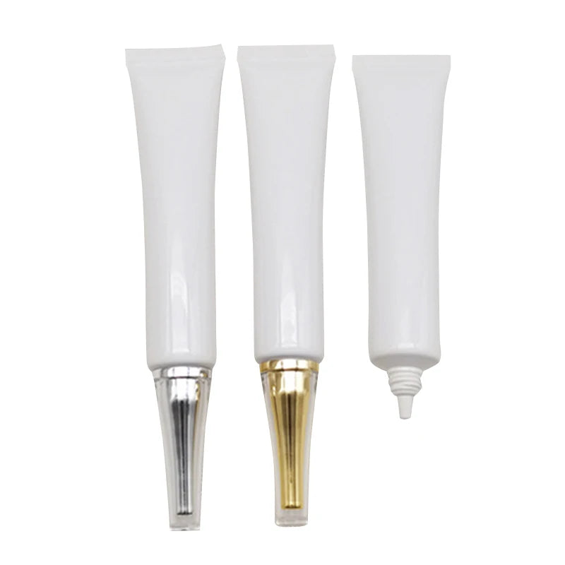 White Cosmetic Eye Cream Tube 30ml Empty PE Plastic Sunscreen Lotion Tube 1 Oz Squeeze Cream Tube With Nozzle Tip