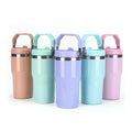 New 304 Stainless Steel Thermal Sublimation 20oz Car Cup Insulation and Cold Storage Handle Lid Straw Cup Vacuum Flask