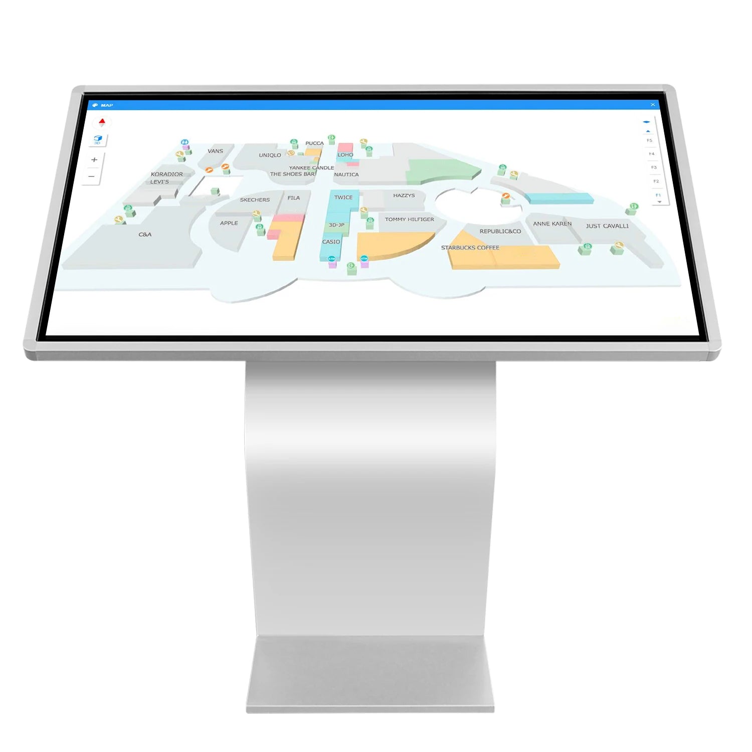 Indoor Digital Floor Stand Library Android Touch Screen Self-service Interactive Information Kiosk Terminal
