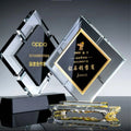 ADL Crystal Glass Square Trophy Awards with Black Base High-Quality with Customized Logo and Awards Wholesales