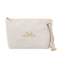 Logo Printing Custom Travel Natural Eco Friendly Cotton Canvas Gift Cosmetic Makeup Organizer Zipper Bag with Grommet Handles