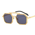 2025 Double Bridge Punk Metal Polygon Sunglasses Men and Women Personality Fashion Octagonal Sunglasses