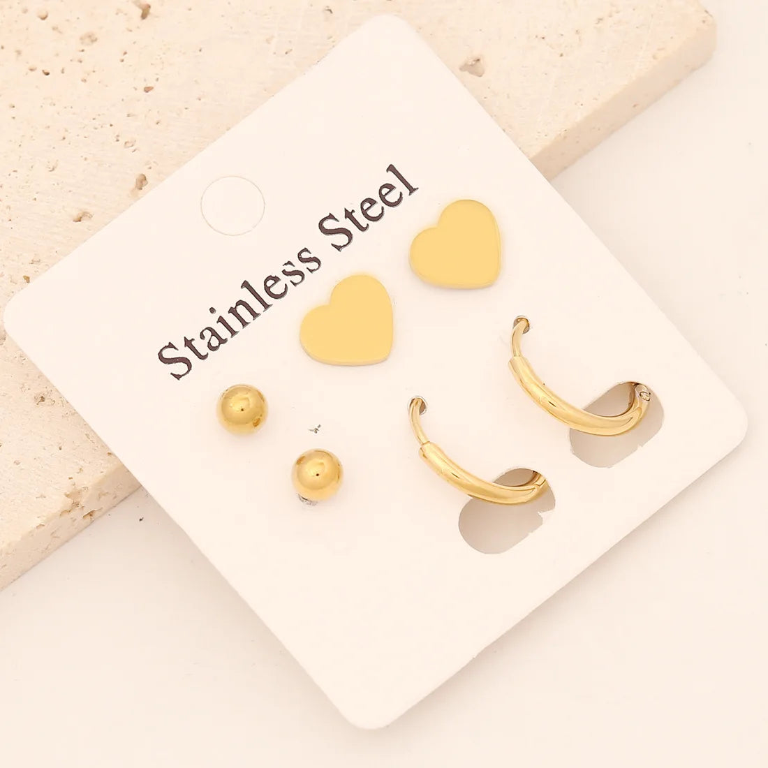 Wholesale Price Star Heart Cross Butterfly Studs Sets Tiny Stainless Steel Earrings