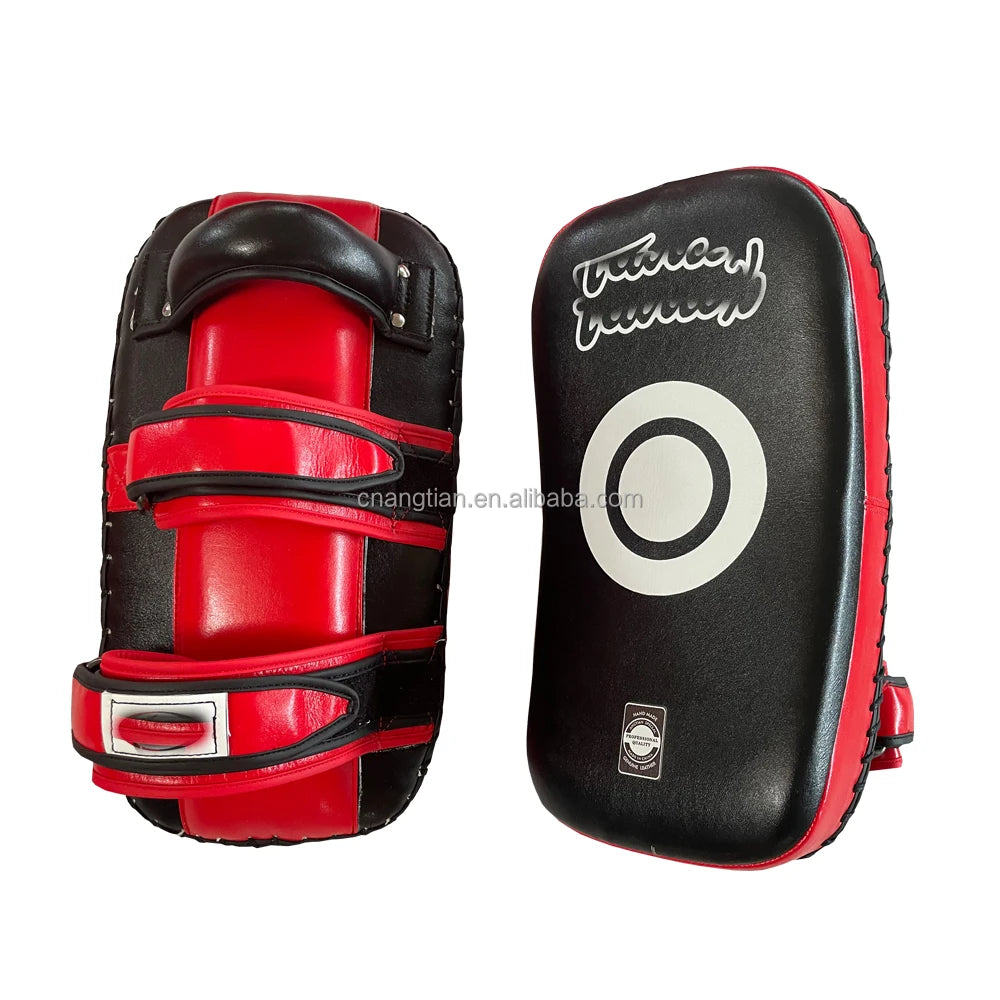 Angtian Factory Custom Boxing Muay Thai Pads for Curved Kickboxing Strike Shield MMA Martial Arts Taekwondo Punching
