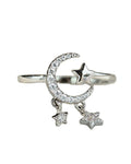 S925 Silver Ladies Fashion Hot Seller Adjustable Ladies Diamond Ring with Fringe