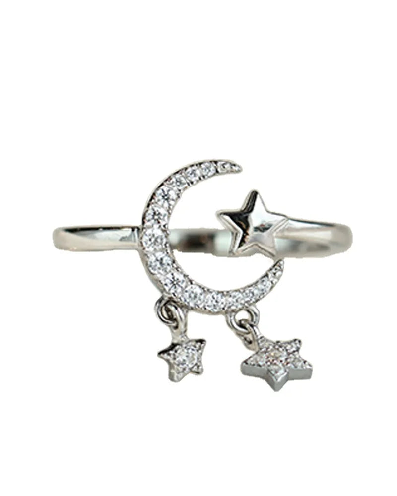 S925 Silver Ladies Fashion Hot Seller Adjustable Ladies Diamond Ring with Fringe