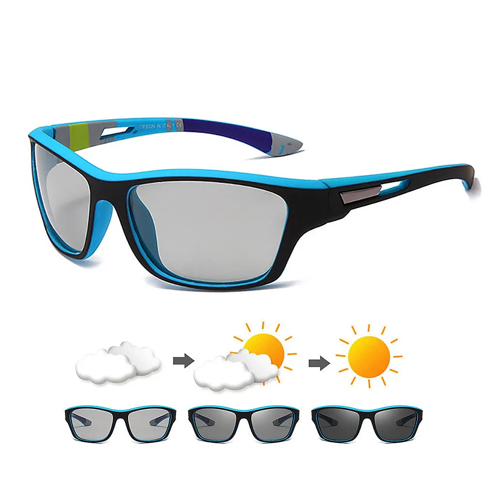 Wholesale 2025 Women Men Driving Photochromic Sunglasses UV400 Sports Polarized Lens Color Changing Goggles