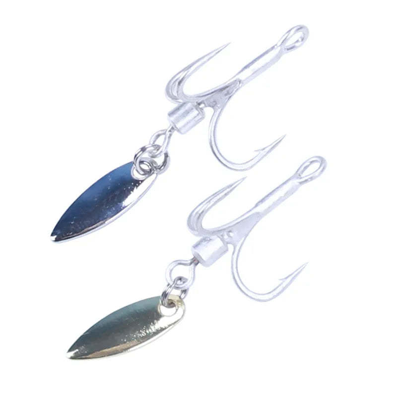 SNEDA With Willow Leaf Spoon Spinner Bait and American Swivel Wholesale 2# 4# 6# 8# 10# High Carbon Steel Japanese Treble Hook