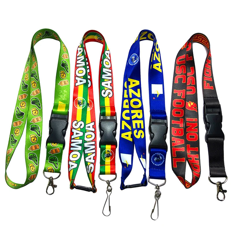 Personalized Small Quantity Custom Silk Screen Design Printed Lanyards for Team Polyester Lanyards