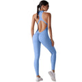 Women's High-Intensity Tight-Fitting Nude Sports Jumpsuit Beautiful Back Long One-Piece Yoga Wear for Running Fitness Sports