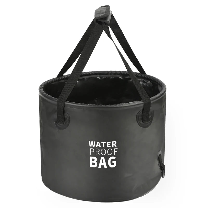 Outdoor Hot Colorful Portable Foldable PVC Water Wash Basin Storage Bag Travel Round Waterproof Folding Bucket for Camping