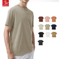 SK 100%Cotton T-shirt Degradable Wrinkle Fabric T-shirt for Men Cusrom Printing Embroidery Drop Shoulder Short Sleeve T-Shirt
