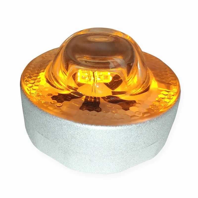 Round Underground Tempering Glass or PC Material Recessed Botts Dot Solar Powered LED Cat Eye Deck Step Light Road Stud