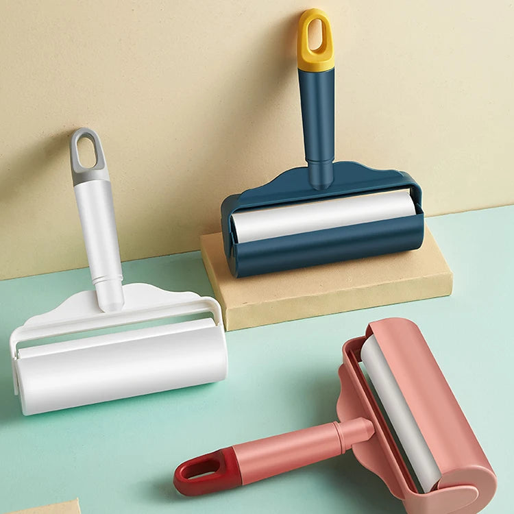 New Popular Reusable Brush Lint Sticky Rollers House Dust Remover Washable Rubber for Pet Hair Cloth Roller Type Cleaning Tool