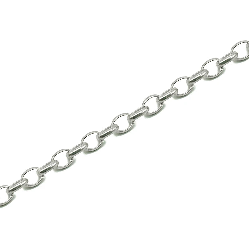 Wholesale Cheap Real 925 Silver Big Oval Rolo Belcher 6x9mm in Meter for Jewelry Chain Man Necklace Making