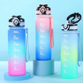 1L BPA-Free Sport Water Bottle Eco-Friendly Unisex with Straw Gym Motivation Plastic Water Jug for Boiling Water 650ml Capacity