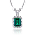 Redleaf 2033 New 925 Silver Sterling 18K Gold Plated Necklaces Emearld Cut Lab Grown Emerald Pendant Necklace