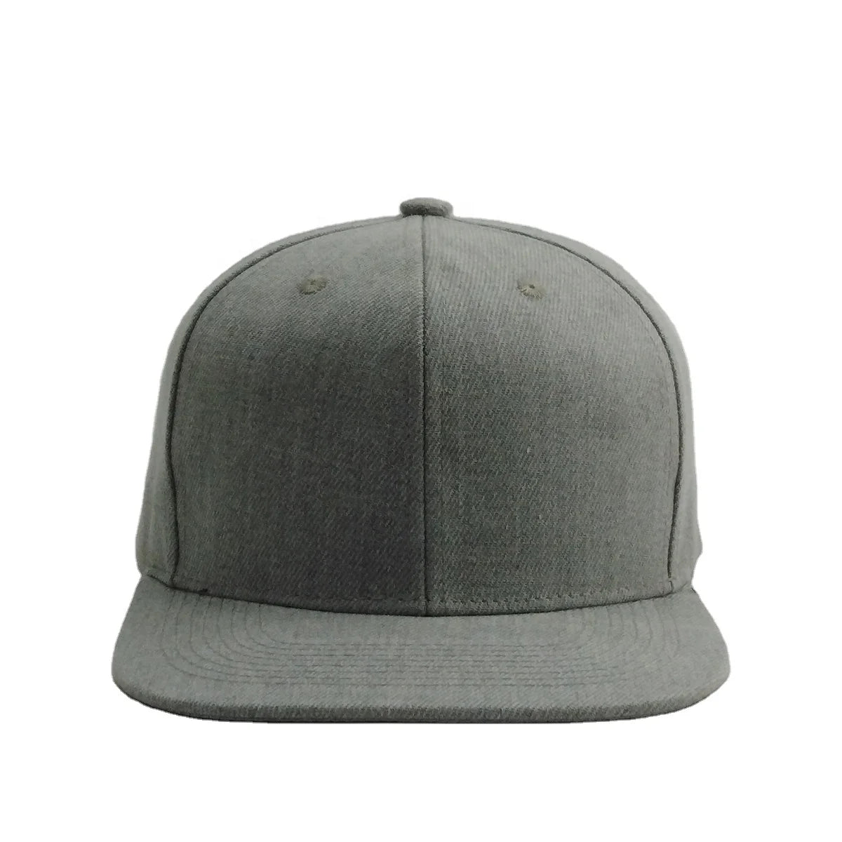 High Quality Custom Plain Snapback Hats Custom logo Design Thick Polyester Hip-hop Caps Heather Grey Gorras for Adult Unisex