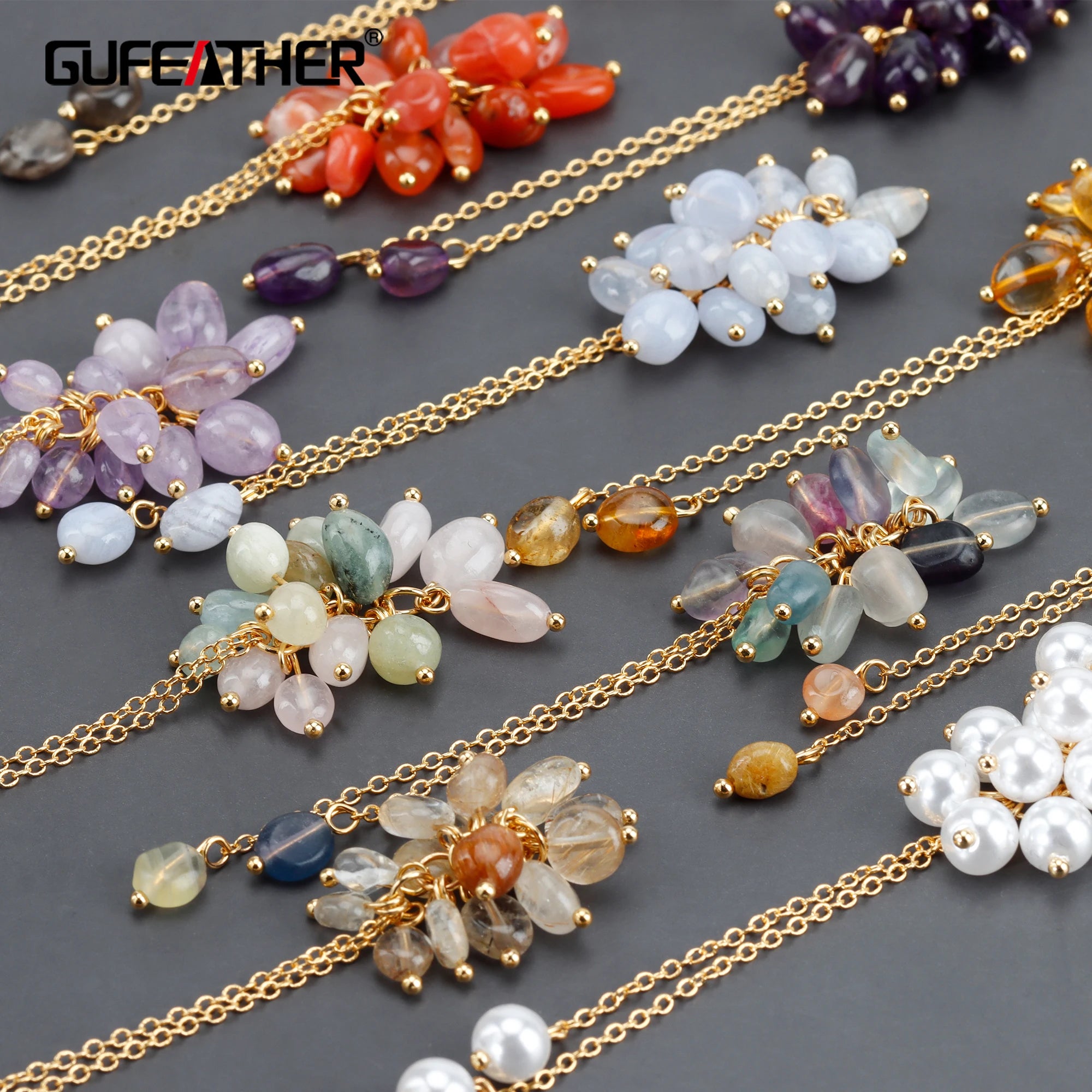 MA18  2pcs/lot Jewelry Accessoriesear Chain18k Gold Platedcoppernatual Stonepass REACHnickel Freejewelry Making Findings