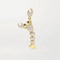 LOZRUNVE 925 Sterling Silver Gold Cute Marine Life Pave Diamond CZ Stone Lobster Drop Earring