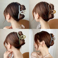 12.5cm Women's Large Pink Gradient Claw Hair Clip Headband Resin Material Cute Girlish Style Compatible Thin Thick Curly Hair