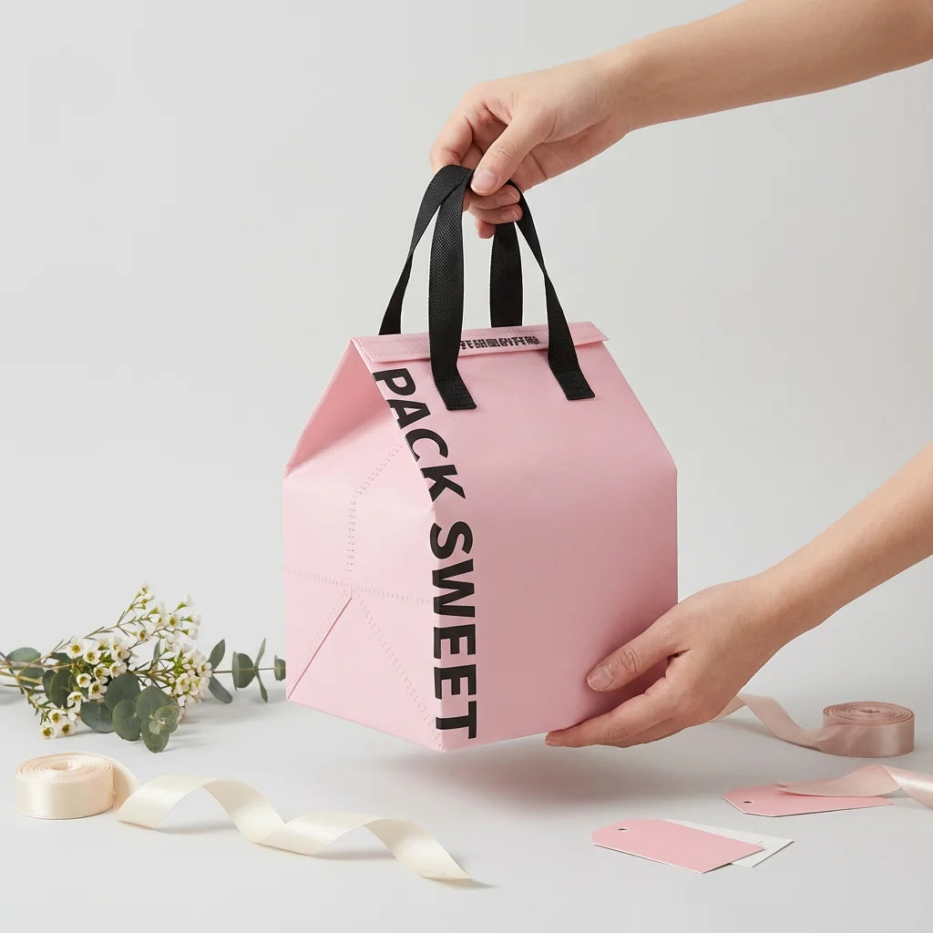 Waterproof Disposable Lunch Tote Eco-Friendly Non-woven Insulated Food Bag With Custom Logo