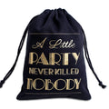 New Popular Design Black Cotton Gift Bag for Jewelry Boxes Printed Recyclable for Rings Bracelets Glasses and Earrings