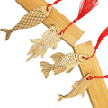 Wholesale Bulk Eco-Friendly Bamboo Craft Charms Customizable Goldfish Bookmark Carved Sublimation Laser Cutting Bulk Options