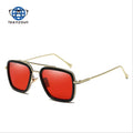 Teenyoun Vintage Aviation Square Metal Frame Classic Downey Iron Man Tony Stark Shades Sunglasses Spider Edith Glasses