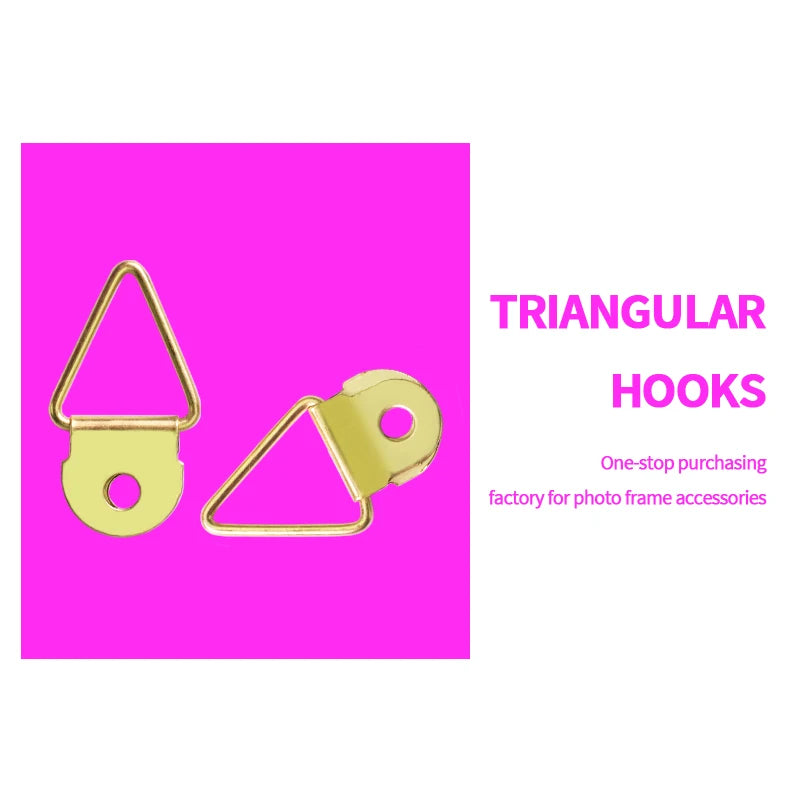 X0909TS-K033 Small Size Mirror Hanging Hook Triangle D-Ring Wire Picture Frame Hanger Accessories for Frame Hanging