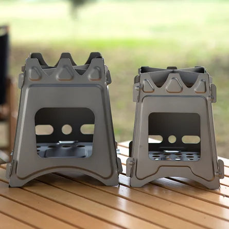 Camping Equipment Windproof Wood Stove Titanium Folding Wood Stove Burning Backpacking Picnic Cooking Tools Cookware