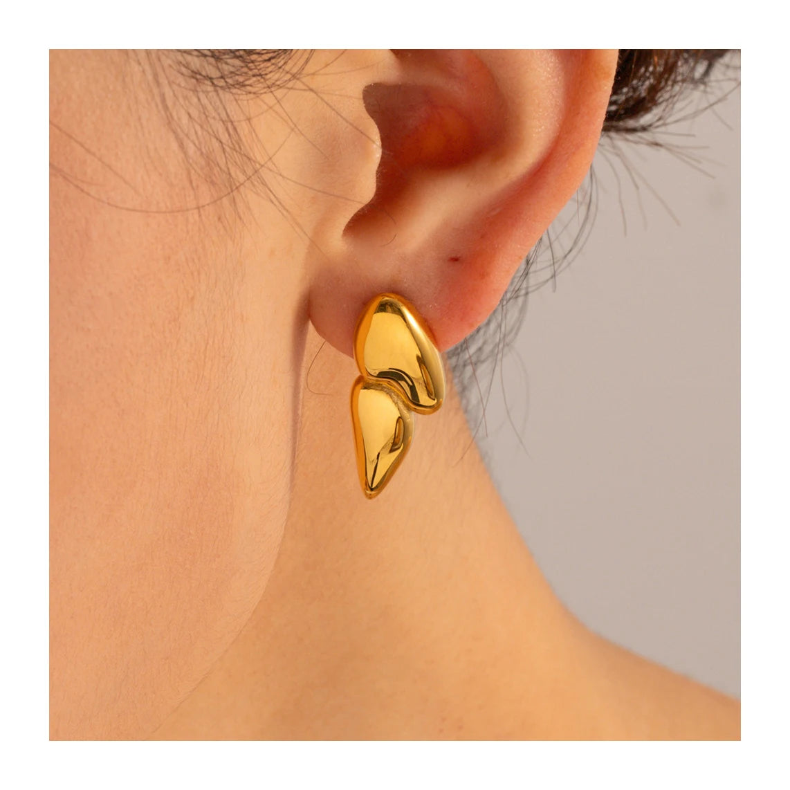ERESI Stainless Steel Abstract Stud Earrings Statement Metal Anti Allergic Texture Charm Chic Jewelry Women Bijoux Gi Earrings