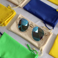 Portable Rectangle PU Leather Simple Eyeglasses Case Travel Sunglasses Pouch Solid Soft Glasses Holder Storage Protection 10in+