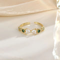 J037 Jewelry Accessories Light Luxury Fashion Ring Fashion Design Open Ring Women's Jewelry Pink Zircon Ring Crown Style