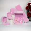 Wholesale Necklace Box Round Square Jewelry Ring Box Handmade Deluxe Flat White Velvet Jewelry Box with Logo