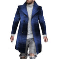 Wholesale Custom Men's Long Plaid Trench Coat Classic Fit Coat Men's Fashion Casual Long Coat